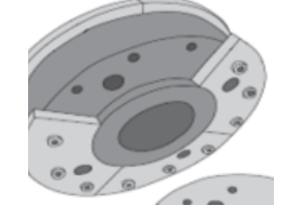 ilustração do equipamento em formato de círculo com algumas perfurações